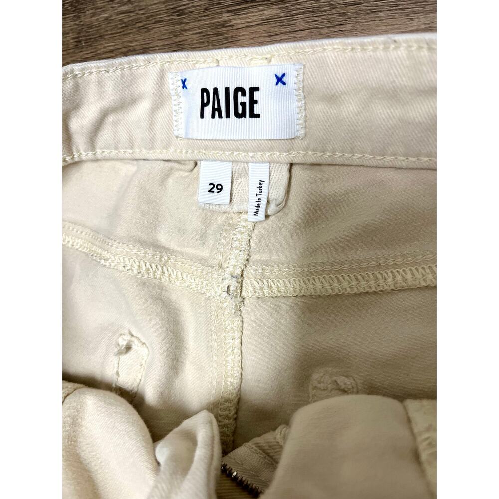PAIGE Alexis Utility Cargo Jeans Ivory Blonde Wide Leg Carpenter Barrel Pants 29 - Picture 4 of 13